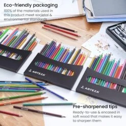 Arteza Watercolor Pencils, 72 Assorted Colors, Triangular Shape, Pencil Crayons For Coloring Books And Canvas, Watercolor Brush Included, Art Supplies -Office Product Store GUEST 037042ea 3785 4815 9267 318da3a3d8c2