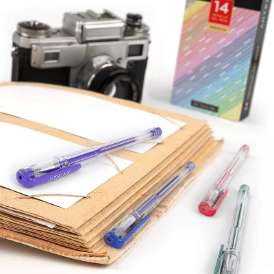 Arteza Gel Ink Pens, Metallic, Set Of 14 4 Arteza Gel Ink Pens, Metallic, Set Of 14 - Image 2