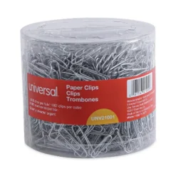 Universal Plastic-Coated Paper Clips No. 1 Clear/Silver 1000/Pack 21001