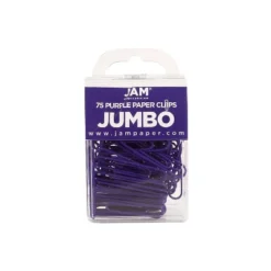 JAM Paper Colored Jumbo Paper Clips Large 2 Inch Purple Paperclips 42186879A