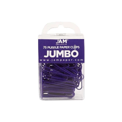 JAM Paper Colored Jumbo Paper Clips Large 2 Inch Purple Paperclips 42186879A 3 JAM Paper Colored Jumbo Paper Clips Large 2 Inch Purple Paperclips 42186879A