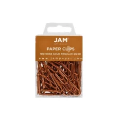 JAM Paper Colored Standard Paper Clips Small 1 Inch Rose Gold Paperclips 21832057B