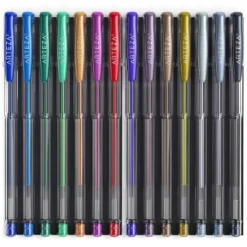 Arteza Gel Ink Pens, Metallic, Set Of 14