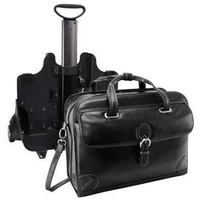 Siamod Carugetto 1 Leather Patented Detachable Wheeled Laptop Bag - Black 4 Siamod Carugetto 1 Leather Patented Detachable Wheeled Laptop Bag - Black - Image 2