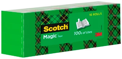 Scotch 810 Magic Tape, 0.75 X 1000 Inch, Matte Clear, Pack Of 16 3 Scotch 810 Magic Tape, 0.75 X 1000 Inch, Matte Clear, Pack Of 16