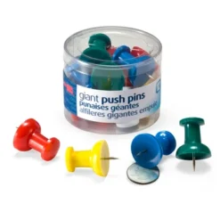 Officemate Giant Push Pins, 12 Per Pack, 6 Packs