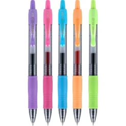 Pilot G2 Retractable Gel Pens Fine Point Assorted Ink 5/Pack (31266) 409473