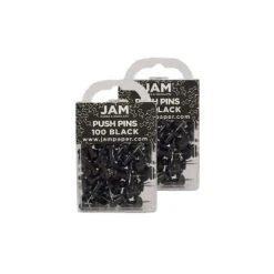JAM Paper Colored Pushpins Black Push Pins 2 Packs Of 100 222419046A -Office Product Store GUEST 269e6d34 74a3 4650 899a a4473a9ce8f8