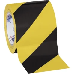 Tape Logic Striped Vinyl Tape 7.0 Mil 4" X 36 Yds. Black/Yellow 3/Case T94363PKBY