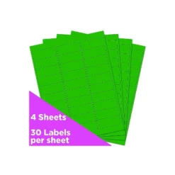 JAM Paper Laser/Inkjet Mailing Address Labels 1" X 2 5/8" Neon Green 354328004