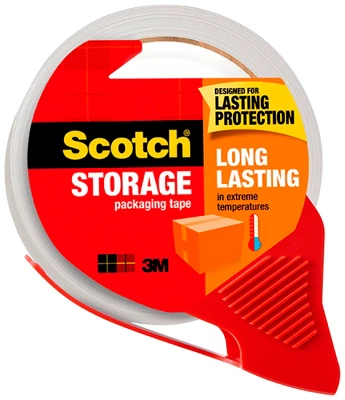 Scotch Long Lasting Storage Packaging Tape With Refillable Dispenser, 1.88 Inches X 54.6 Yards, Clear 3 Scotch Long Lasting Storage Packaging Tape With Refillable Dispenser, 1.88 Inches X 54.6 Yards, Clear