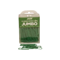 JAM Paper Colored Jumbo Paper Clips Large 2 Inch Green Paperclips 42186878A