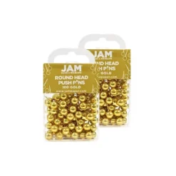 JAM Paper Colored Map Thumb Tacks Gold Round Head Push Pins 2 Packs Of 100 22432213A -Office Product Store GUEST 46bc3e54 00c8 41a5 ad27 7f2476979067