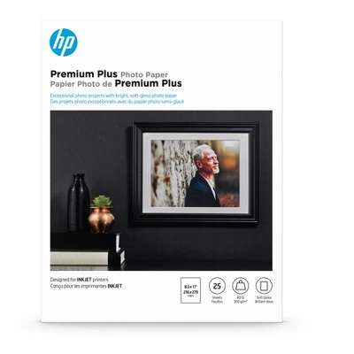 Hp Premium Plus Photo Paper 80 Lbs. Soft-Gloss 8-1/2 X 11 25 Sheets/Pack CR671A 3 Hp Premium Plus Photo Paper 80 Lbs. Soft-Gloss 8-1/2 X 11 25 Sheets/Pack CR671A
