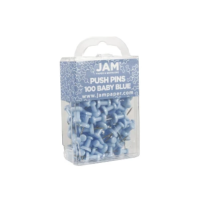 JAM Paper Colored Pushpins Baby Blue Push Pins 2 Packs Of 100 222419047A 3 JAM Paper Colored Pushpins Baby Blue Push Pins 2 Packs Of 100 222419047A