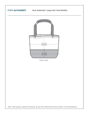 Port Authority Large Felt Tote Bag (2 Pack) 5 Port Authority Large Felt Tote Bag (2 Pack) - Image 3