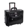 McKlein Sheridan Leather Patented Detachable - Wheeled Catalog Briefcase (Black)