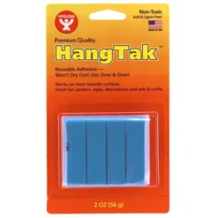 Hygloss® HangTak™ Reusable Adhesive, Blue, 2 Oz. Per Pack, 12 Packs