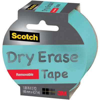 Scotch Dry Erase Removable Tape, 1.88 Inches X 5 Yards, Blue 3 Scotch Dry Erase Removable Tape, 1.88 Inches X 5 Yards, Blue