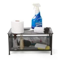 Mind Reader Storage Basket And Organizer [METAL MESH] 3-Compartment Pull-out / Sliding Organizing Drawer, Under The Sink Kitchen And Bathroom Shelf Cabinet (BLACK) -Office Product Store GUEST 6b2a79ab df1a 4041 81dd 5d24b15eecbc