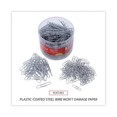 Universal Plastic-Coated Paper Clips No. 1 Clear/Silver 1000/Pack 21001 9 Universal Plastic-Coated Paper Clips No. 1 Clear/Silver 1000/Pack 21001 - Image 7