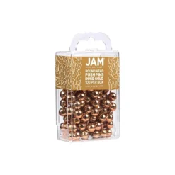 JAM PAPER Round Head Push Pins Rose Gold 100/Pack (346RTRSGO)