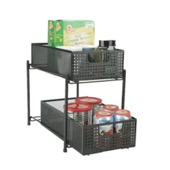 Mind Reader Metal Mesh Heavy Duty Organizer [2 TIER] Slide Out Basket Drawer For Kitchen, Bathroom, Office Desk (BLACK) -Office Product Store GUEST 7b64775c 4950 45ff 8ff7 0f4f131c6d54
