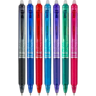 Pilot FriXion Clicker Erasable Gel Ink Retractable Pen Assorted Ink .5mm 7/Pack 32509 3 Pilot FriXion Clicker Erasable Gel Ink Retractable Pen Assorted Ink .5mm 7/Pack 32509