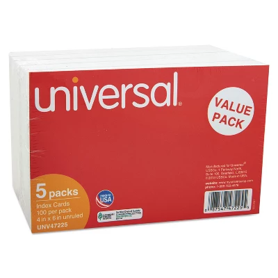 UNIVERSAL Unruled Index Cards 4 X 6 White 500/Pack 47225 4 UNIVERSAL Unruled Index Cards 4 X 6 White 500/Pack 47225 - Image 2