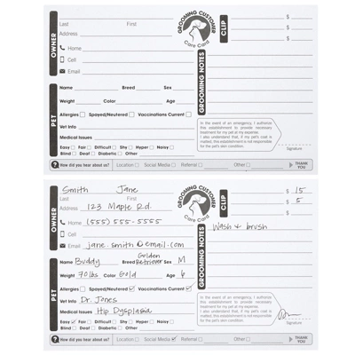 100 Pack Pet Grooming Card, Customer Information Cards Client Contact Profile Extender Pet Info Record Cards For Pet Dog Cat Groomers, 8 X 5 Inches 4 100 Pack Pet Grooming Card, Customer Information Cards Client Contact Profile Extender Pet Info Record Cards For Pet Dog Cat Groomers, 8 X 5 Inches - Image 2