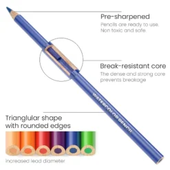 Arteza Watercolor Pencils, Triangle Shaped, Assorted Colors, Coloring Set For Adult Artists, Non-Toxic - 48 Pack -Office Product Store GUEST 99037646 d03a 442f b3e9 8164495820c3