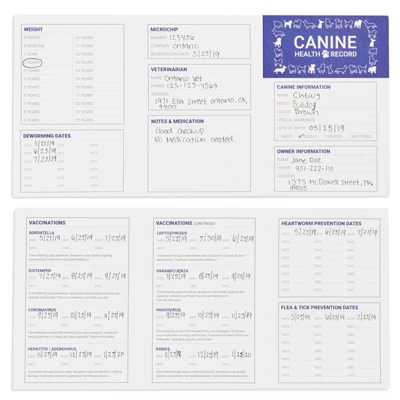 Juvale 24 Pack Puppy Vaccination Record Card, Dog Vaccine And Canine Health Booklets, 5 X 3.5 In 6 Juvale 24 Pack Puppy Vaccination Record Card, Dog Vaccine And Canine Health Booklets, 5 X 3.5 In - Image 4