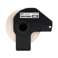 Brother DK-1234 Adhesive Name Badge Paper Labels 3-4/10" X 2-3/10" Black On White 260 Labels/Roll 3