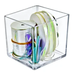 Azar Displays 7" Deluxe Clear Acrylic Square Cube Bin For Counter, 2-Pack
