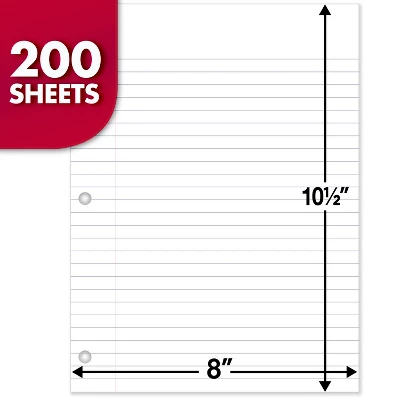 Mead Notebook Filler Paper, Wide Ruled, 200 Sheets Per Pack, 3 Packs 4 Mead Notebook Filler Paper, Wide Ruled, 200 Sheets Per Pack, 3 Packs - Image 2