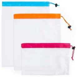 Juvale 18-Pack Reusable Mesh Produce Bags, Washable Food Fruit Vegetable Storage Bags Eco Friendly, 3 Colors, 3 Sizes -Office Product Store GUEST bfd36d19 c8d3 4e16 b7ed e40b2a6a2c24