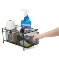 Mind Reader Storage Basket And Organizer [METAL MESH] 3-Compartment Pull-out / Sliding Organizing Drawer, Under The Sink Kitchen And Bathroom Shelf Cabinet (BLACK) -Office Product Store GUEST ca604223 5484 4798 bf04 e395dc9731ca
