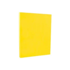 JAM Paper Smooth Colored Paper 24 Lbs. 8.5 X 11 Yellow Recycled 50 Sheets/Pack (103945A)