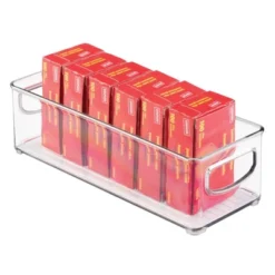MDesign Small Plastic Office Storage Container Bin With Handles, 6 Pack - Clear -Office Product Store GUEST d3518aa5 78db 479b a177 a9d8fa732520