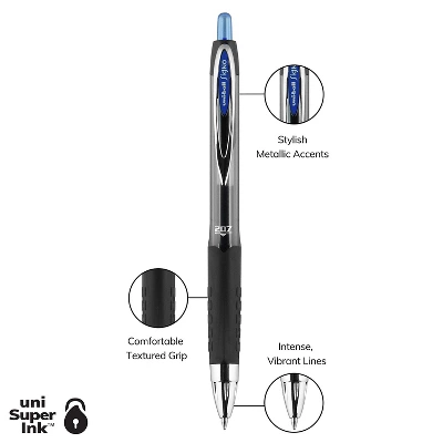 Uni-ball 207 Signo RT Retractable Gel Pens Medium Point Blue Ink 615714 10 Uni-ball 207 Signo RT Retractable Gel Pens Medium Point Blue Ink 615714 - Image 8