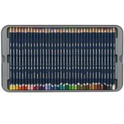 Derwent Watercolor Pencils With Tin, Assorted Colors, Set Of 36