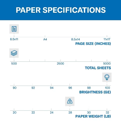 Hammermill Copy Paper 100 Brightness 28lb 8 1/2 X 11 Photo White 500/Ream 102467 4 Hammermill Copy Paper 100 Brightness 28lb 8 1/2 X 11 Photo White 500/Ream 102467 - Image 2
