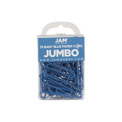 JAM Paper Colored Jumbo Paper Clips Large 2 Inch Baby Blue Paperclips 221819034B 3 JAM Paper Colored Jumbo Paper Clips Large 2 Inch Baby Blue Paperclips 221819034B