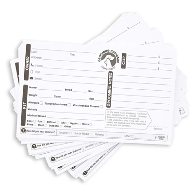 100 Pack Pet Grooming Card, Customer Information Cards Client Contact Profile Extender Pet Info Record Cards For Pet Dog Cat Groomers, 8 X 5 Inches 8 100 Pack Pet Grooming Card, Customer Information Cards Client Contact Profile Extender Pet Info Record Cards For Pet Dog Cat Groomers, 8 X 5 Inches - Image 6