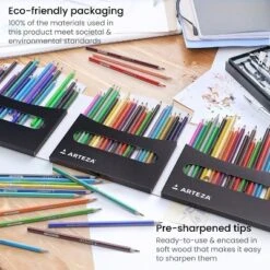 Arteza Colored Pencils With Case, 72 Assorted Vibrant Colors, Pencil Crayons For Coloring Books And Journals, Triangular Shape, Art Supplies -Office Product Store GUEST f3ca97c0 a8fa 4e0f 9536 1a1fc6898bd1