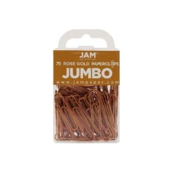 JAM Paper Colored Jumbo Paper Clips Large 2 Inch Rose Gold Paperclips 21832059A