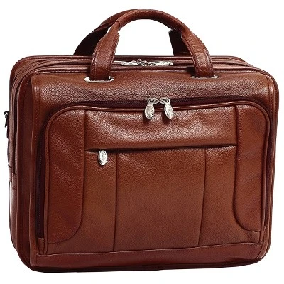 McKlein 15" River West Pebble Grain Calfskin Leather Laptop Bag - Brown 6 McKlein 15" River West Pebble Grain Calfskin Leather Laptop Bag - Brown - Image 4